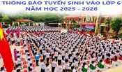 Thông báo tuyển sinh lớp 6 năm học 2025 - 2026