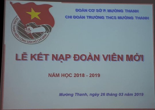 Chi đoàn nhà trường đã tổ chức lế kết nạp đoàn cho 81 thanh niên ưu tú của khối 9.